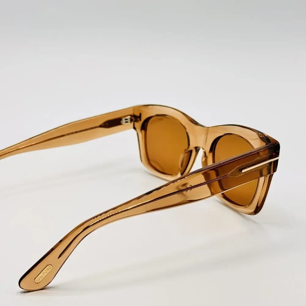 Tom Ford EMMA TF1314 45E Sunglasses Women Shiny Light Brown Frame Brown Lens NEW